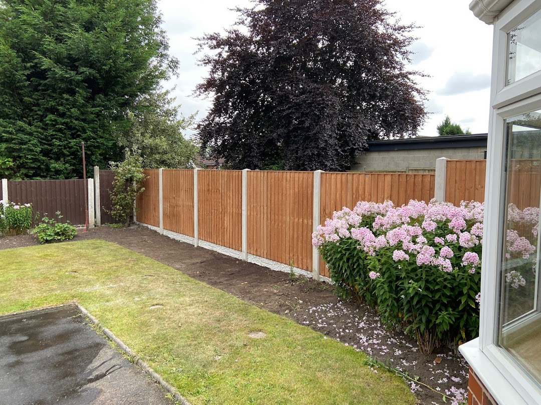 New timber fence panel installation